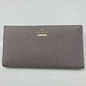 Kate spade rose gold glitter bifold wallet